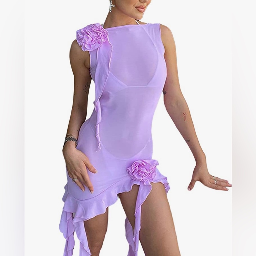 Fanci purple flower dress